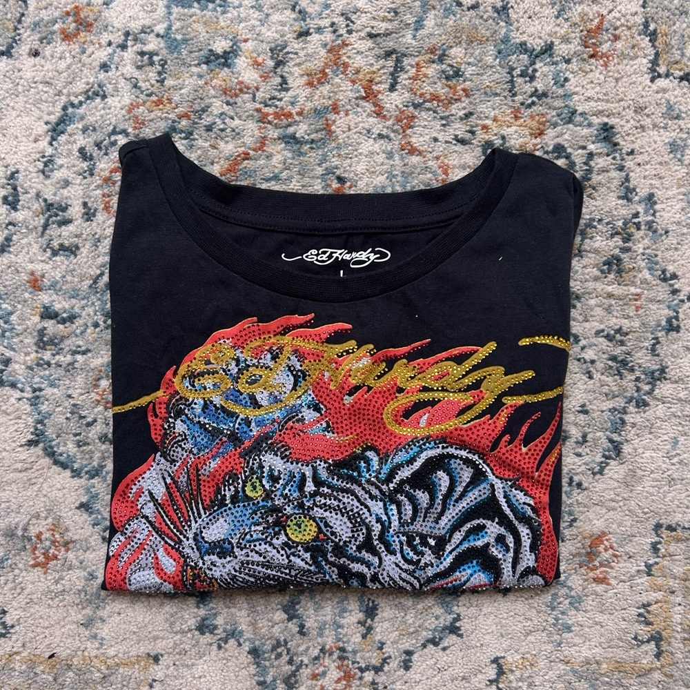 Ed Hardy Black Tee with Bold Graphic
